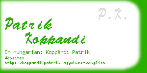 patrik koppandi business card
